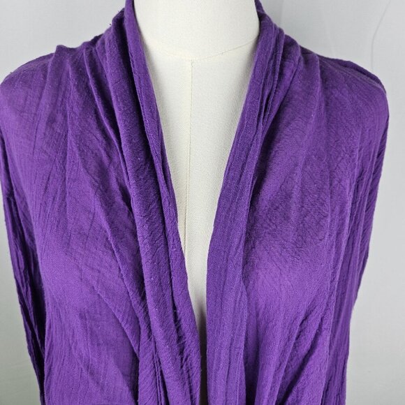 NEW Bryn Walker Isabella Aurora Gauze Top Jacket 3X Purple Cotton Tie Front Boho - Picture 7 of 15